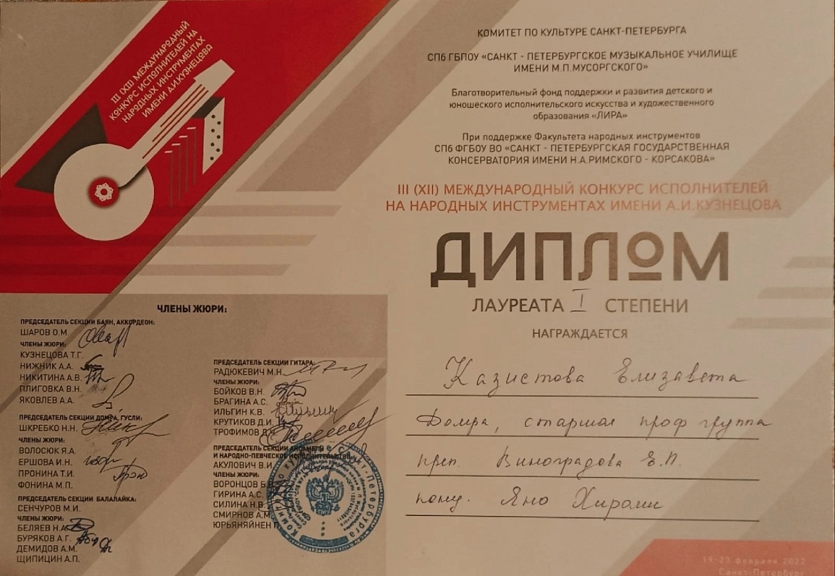II Всероссийский конкурс исполнителей на народных инструментах